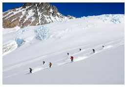 Heli-skiing skiers