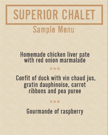 superior chalet sample menu