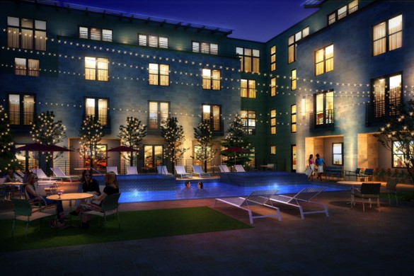 Hotel Limelight Lodge courtyard, Aspen