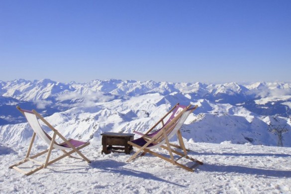 La Plagne, France, deckchairs