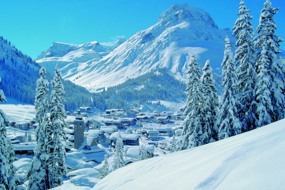 Lech, Austria, snow-laden trees