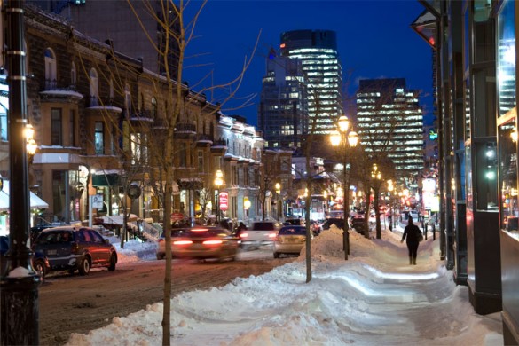 Montreal city, Canada, snowy streets