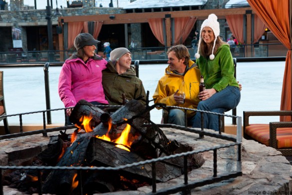 Northstar ski resort firepit, USA