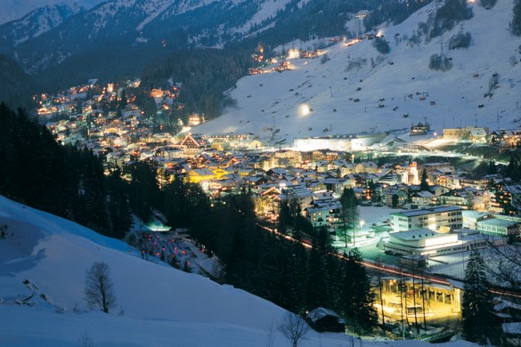 St Anton Austria, night lights