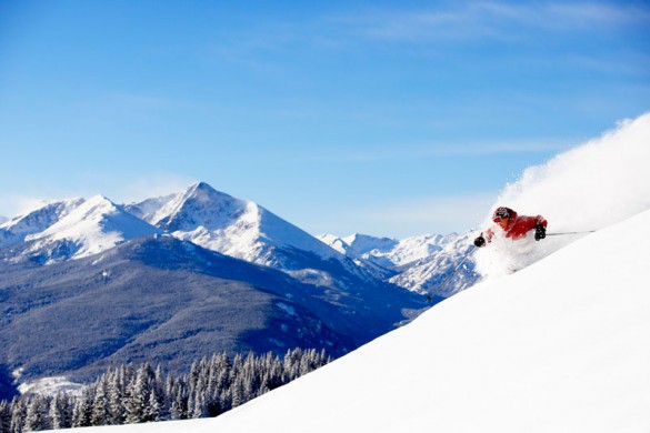 Vail, USA, kicking up powder