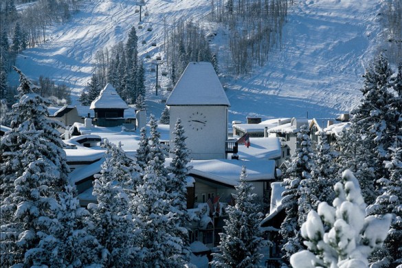 Vail, USA, snowy rooftops