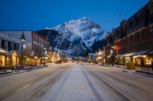 Banff town at night