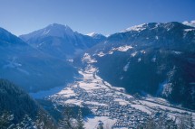 Mayrhofen, Austria, resort from the mountains