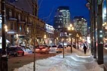 Montreal city, Canada, snowy streets