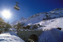Val d'Isere, France, lift passed the sun