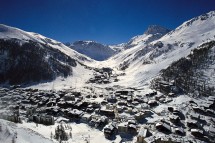 Val d'Isere, France, rooftops from above 