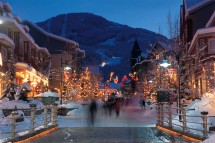 Whistler, USA, street at night 