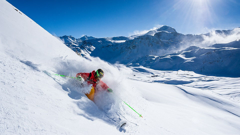 Skiing in Tignes, French Alps