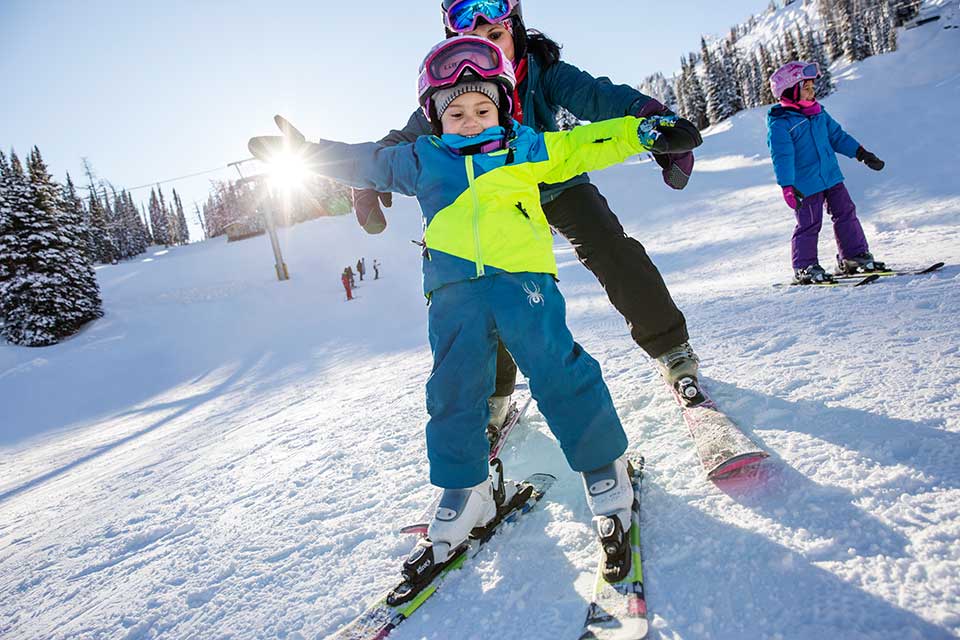 Child skiing at Sunshine Village