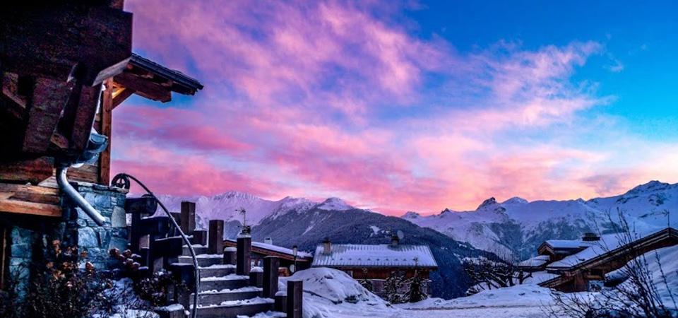 Alpenglow sur Tignes, vacances de ski en mars et avril